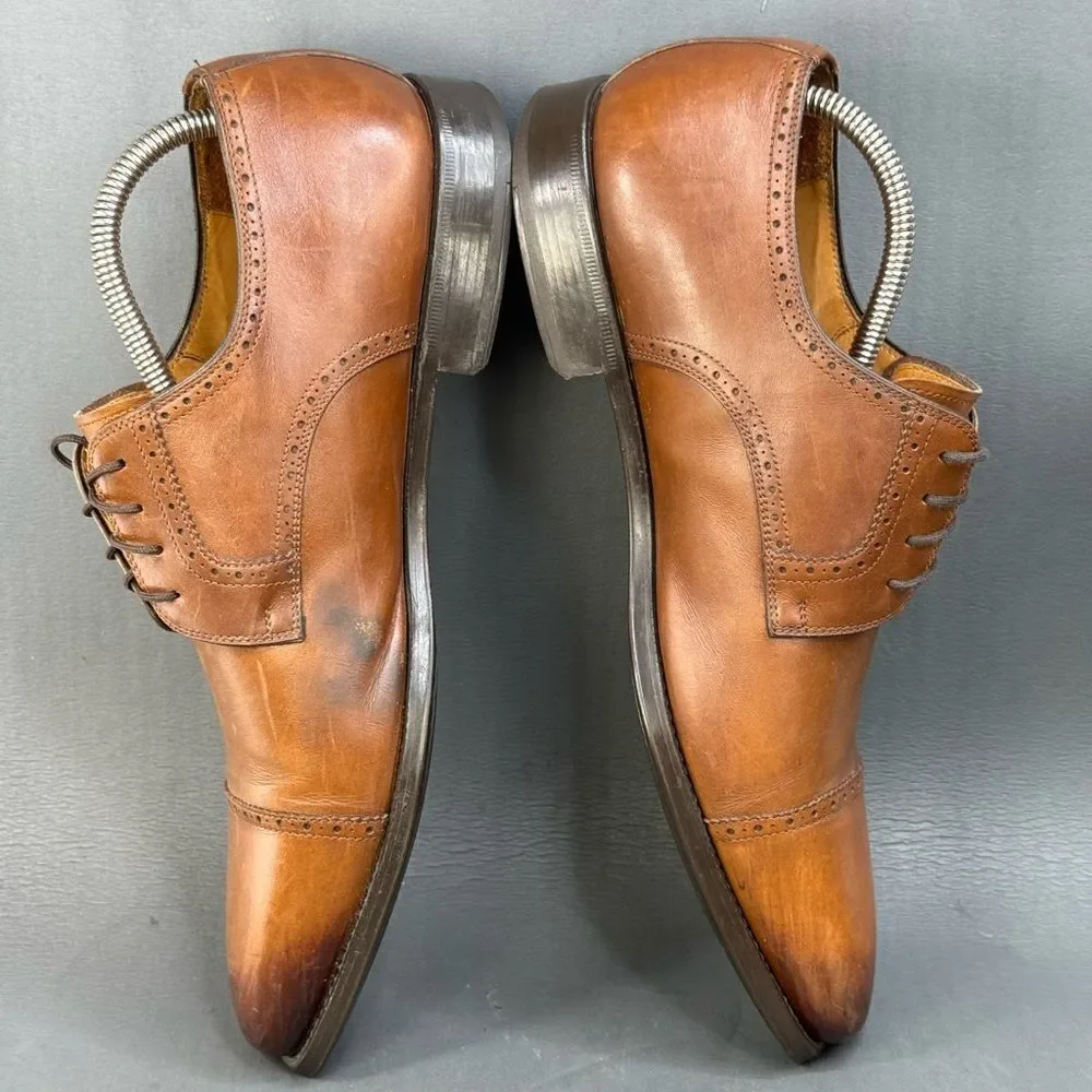 Magnanni Federico Brown Leather Cap Toe Calfskin oxfords mens size 11